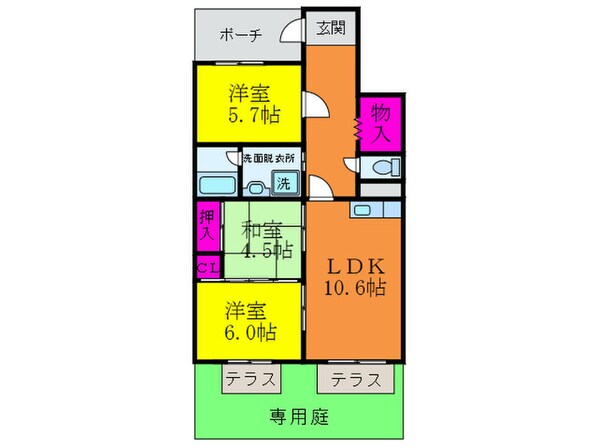 レジデンス吉川２号棟の物件間取画像